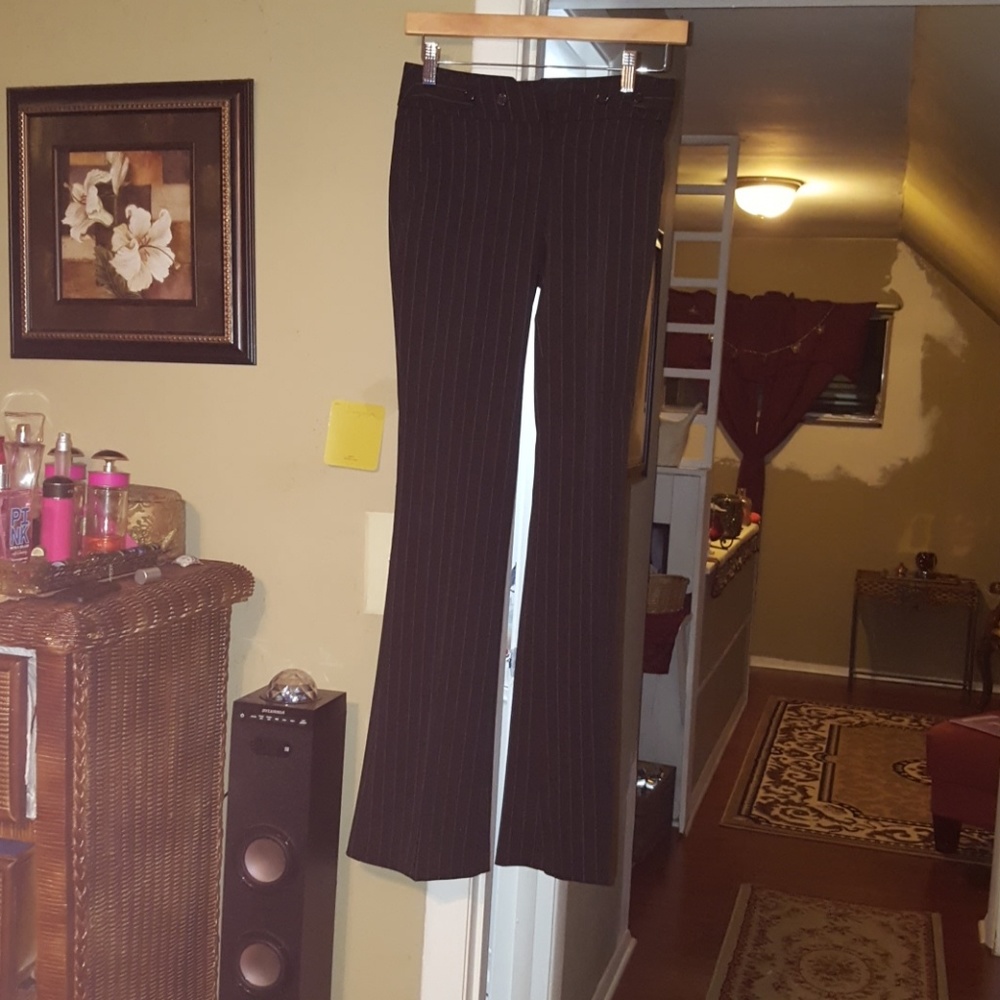 Pinstripe wide leg trouser with pockets