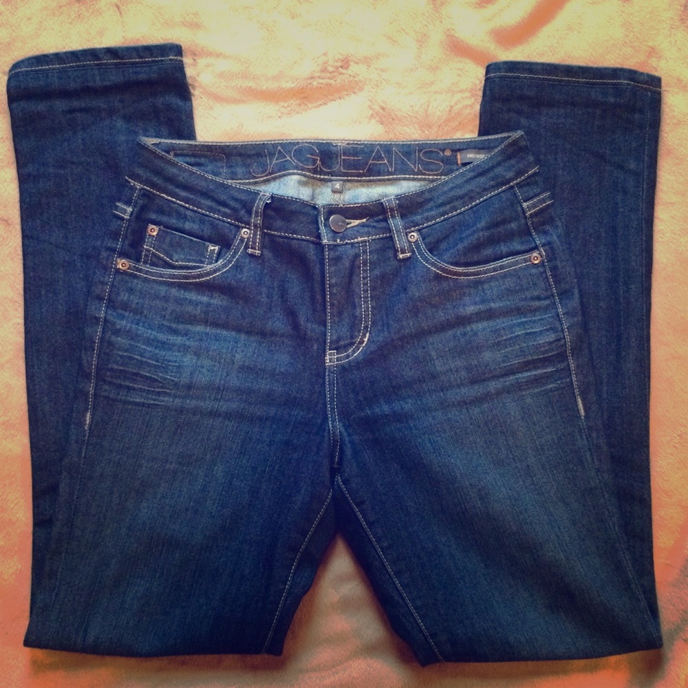 Jag jeans.  Mid rise slim leg, size 4