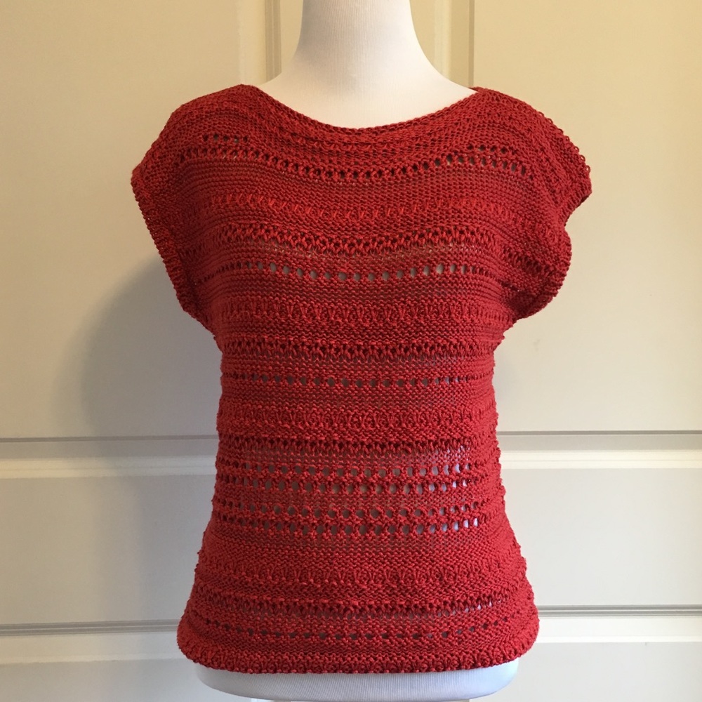 Ralph Lauren Open Knit Sweater in Red