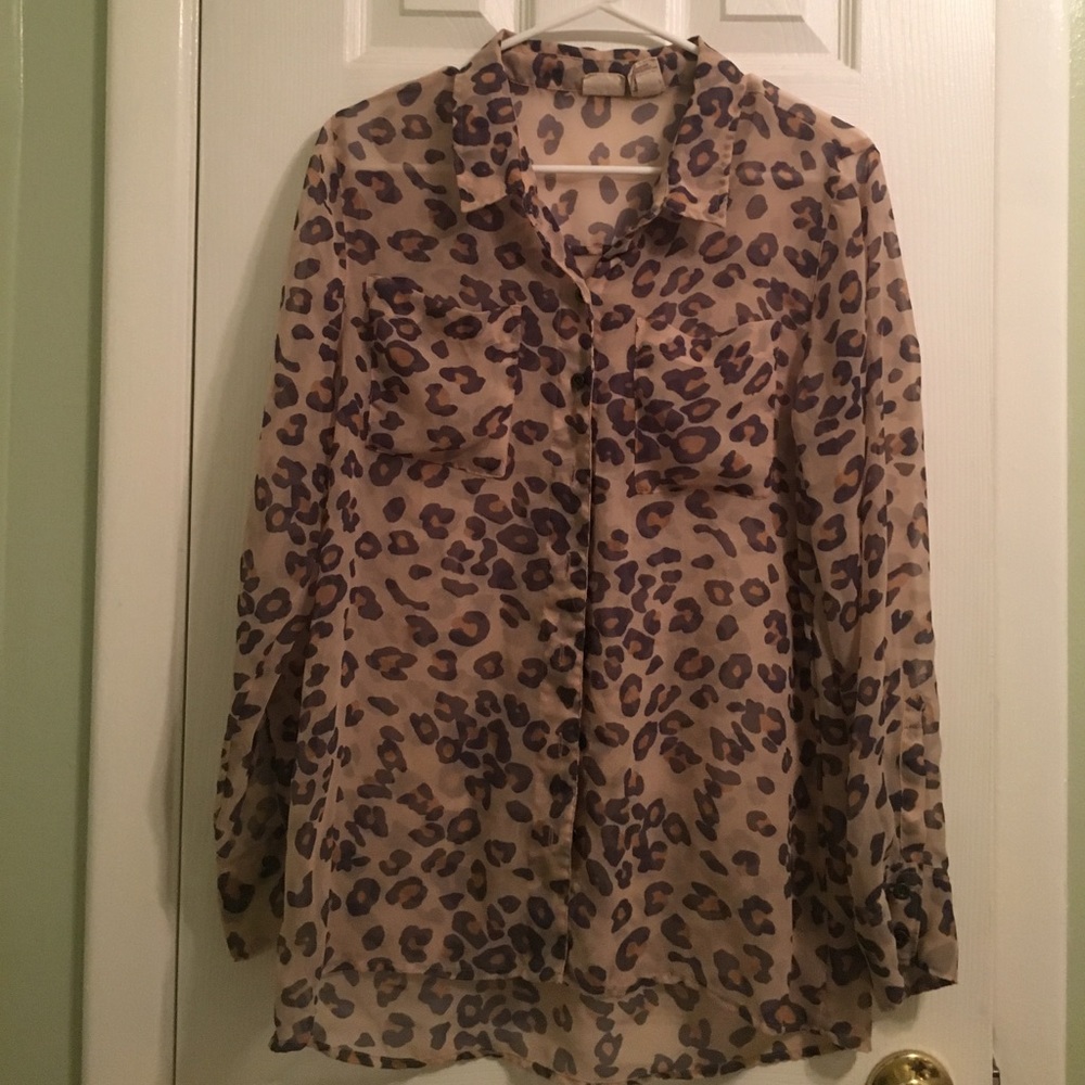 Cheetah Button Down