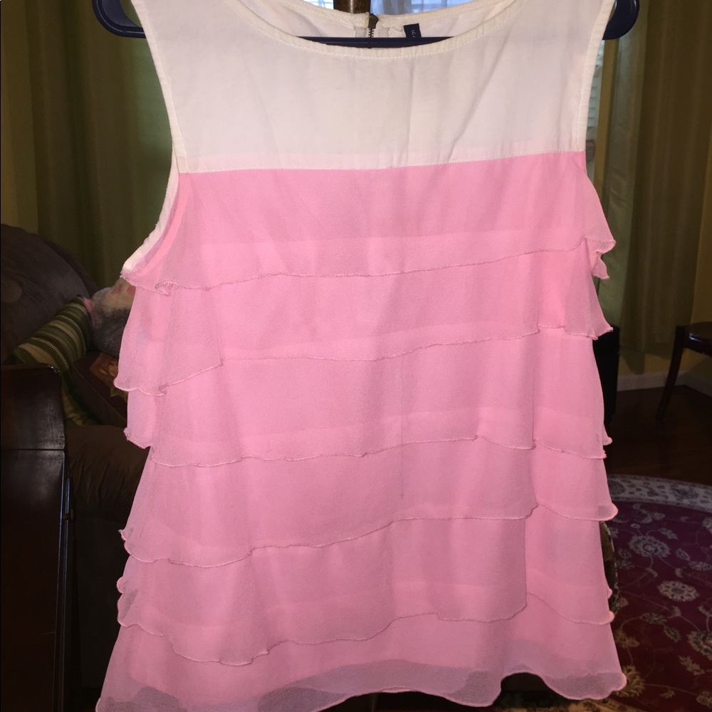 Pink and white top