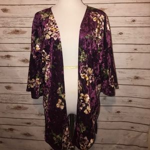 Crushed Velvet floral Kimono