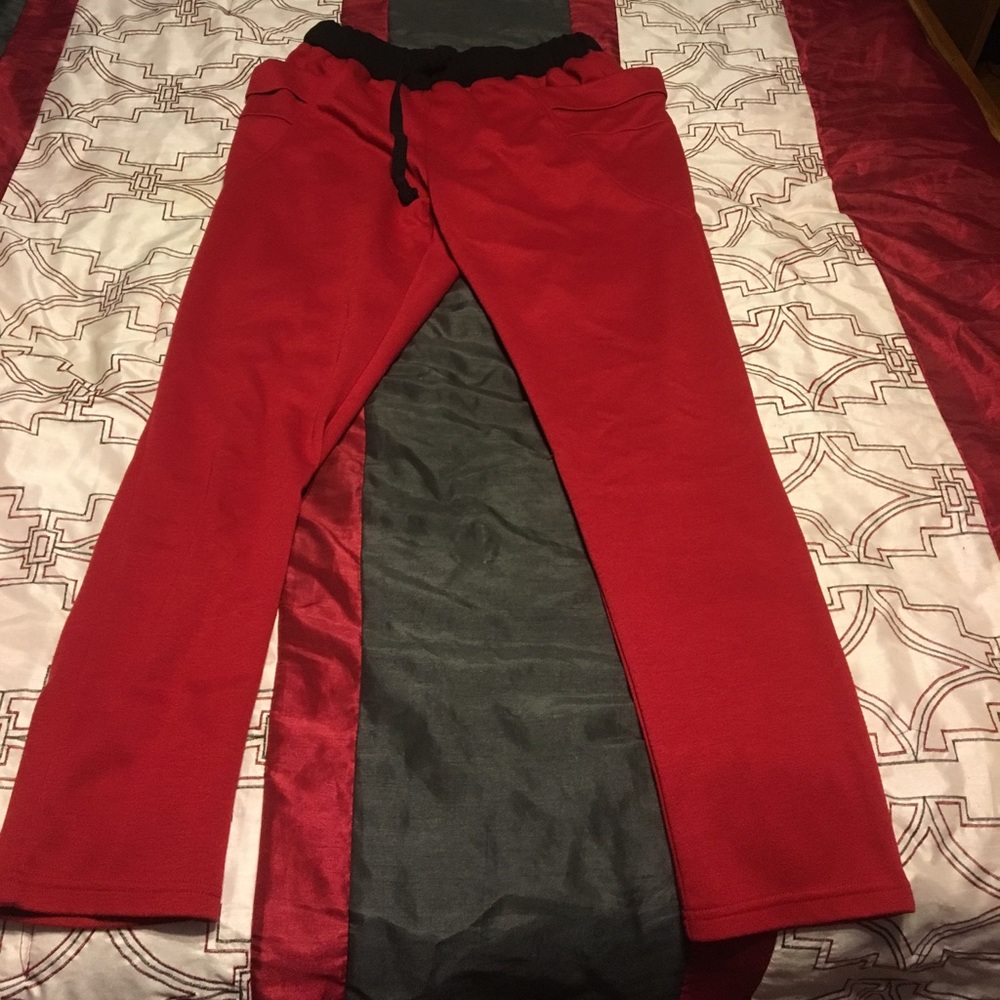 Red joggers