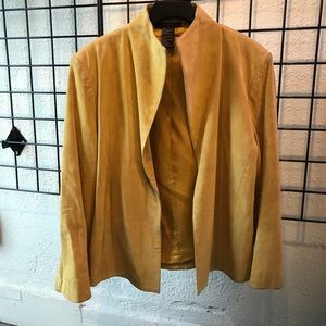 Vintage yellow suede jacket size 6