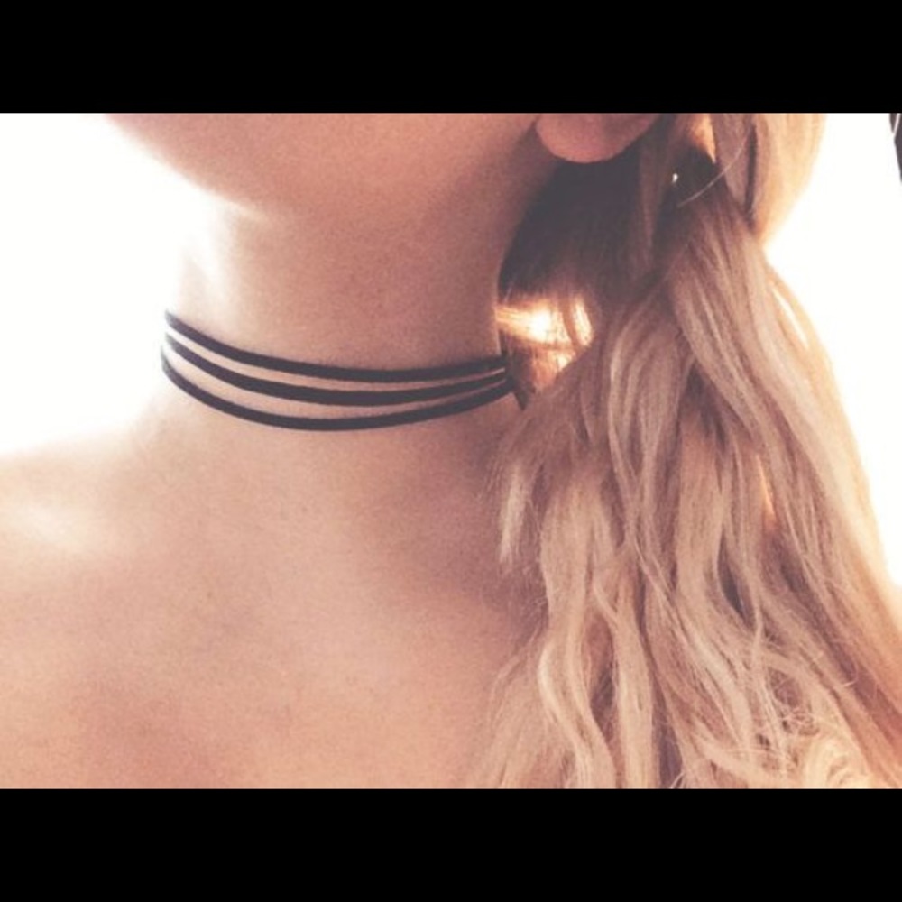 New Triple Layer Leather Choker Handmade
