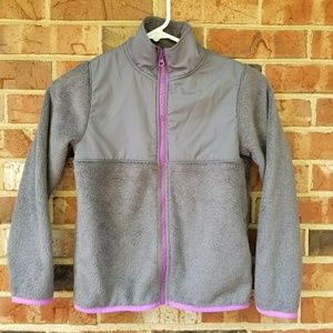 Girl's Gray & Purple Old Navy Zip Up Fleece M 8