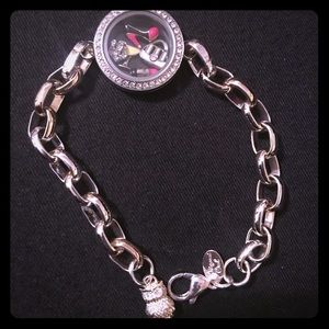 Origami Owl charm bracelet. 5 Charms included!