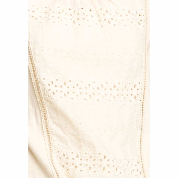LUCKY BRAND Cream Eyelet Lace Insert Chloe Top S - Picture 3 of 8