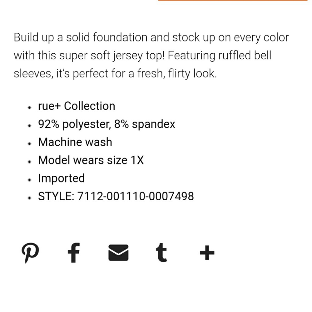 NWT Ruffled Bell Sleeve Top - Picture 3 of 3