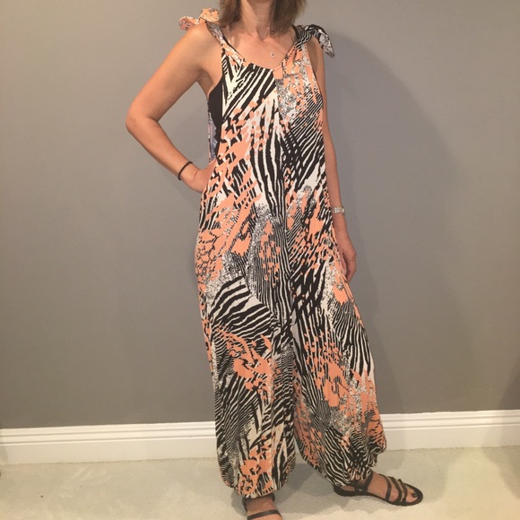 free people leopard jumpsuit