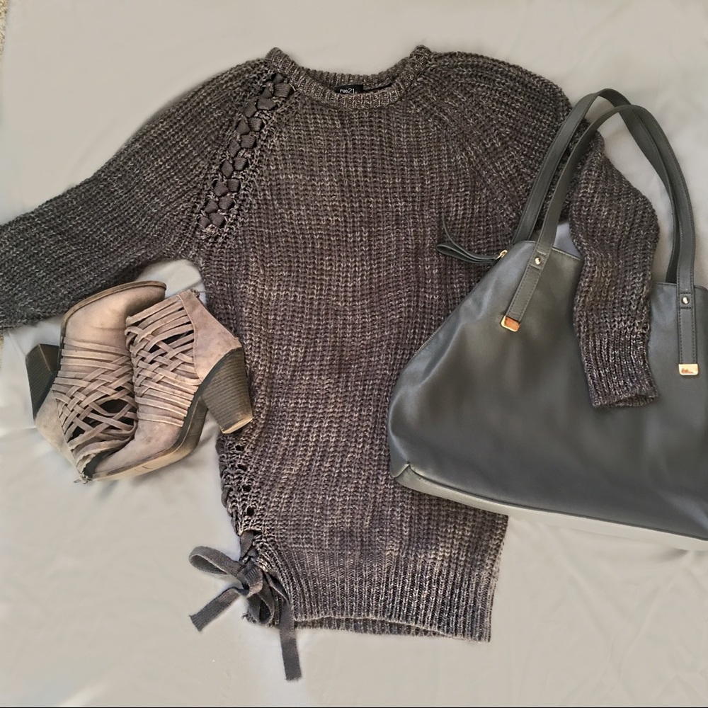 Rue 21 Lace Up Sweater Dress