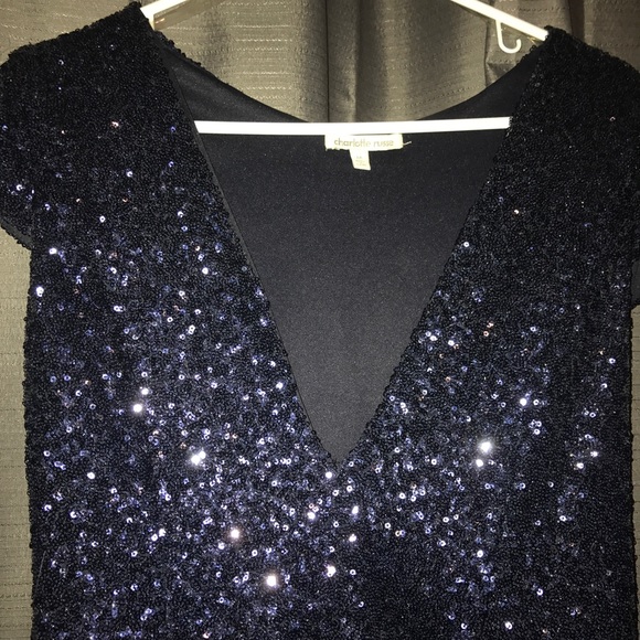 Sequin blue and black romper with POCKETS! 💙 - Picture 2 of 5