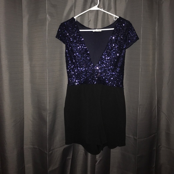 Sequin blue and black romper with POCKETS! 💙 - Picture 5 of 5