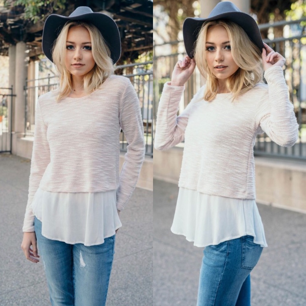 ✨1 Large Left✨ Blush Ruffled Top - Picture 1 of 3