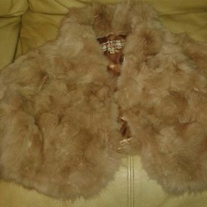Brown faux fur jacket