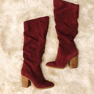 Nine West Maroon Heeled Boots