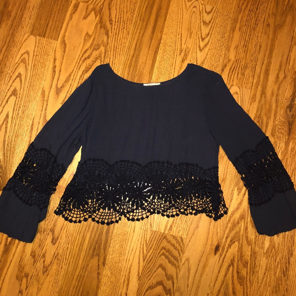 Navy blue lace shirt