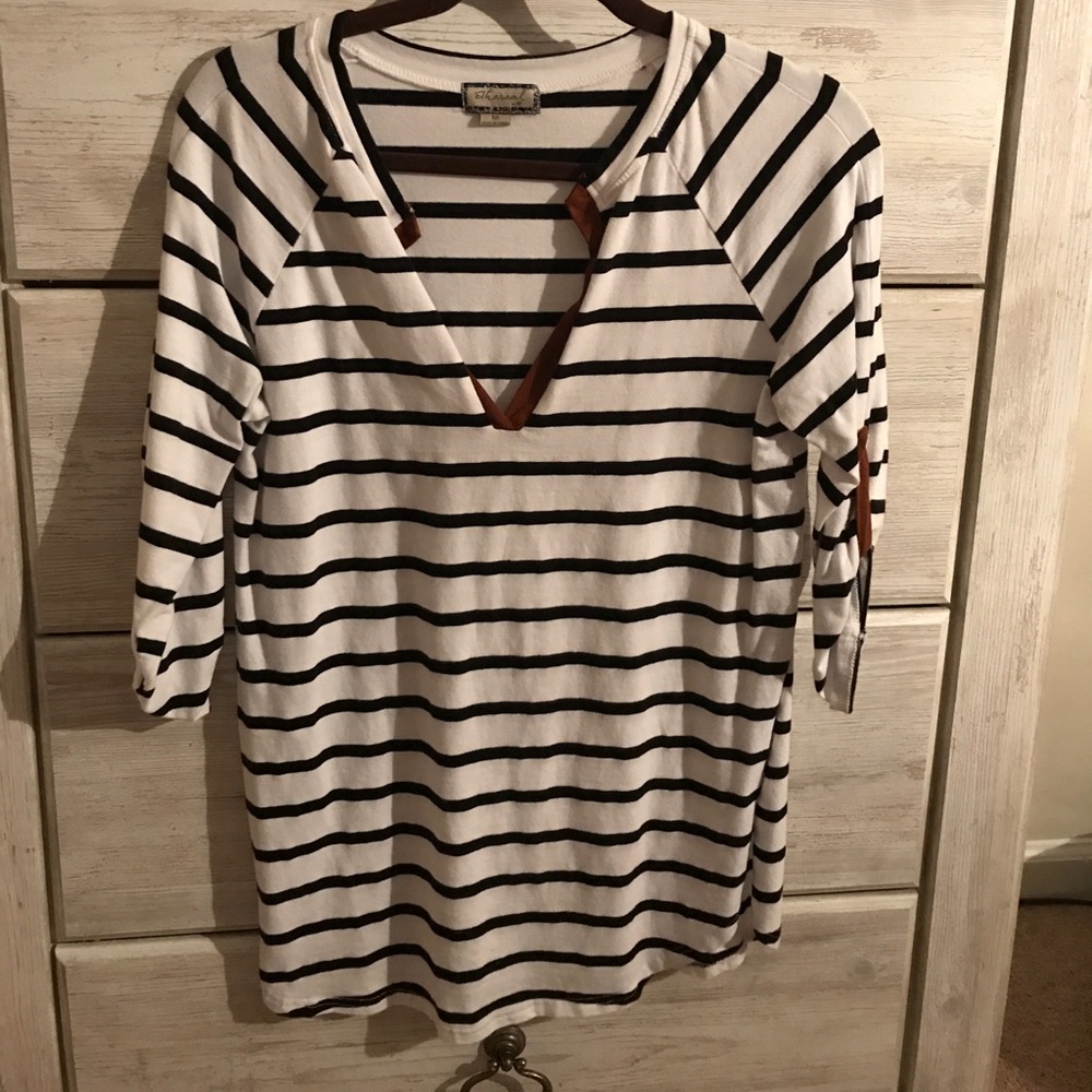 Black and white striped tunic