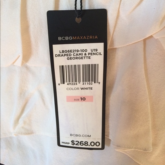 BCBGMaxazria Draped Cami/Pencil Georgette Dress - Picture 5 of 8