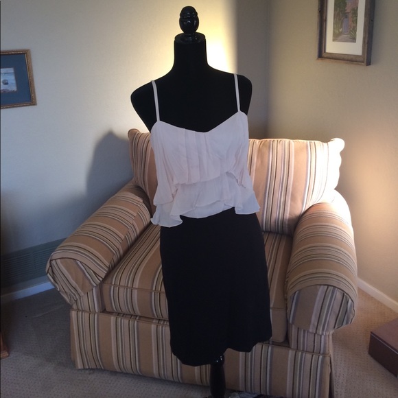 BCBGMaxazria Draped Cami/Pencil Georgette Dress - Picture 3 of 8