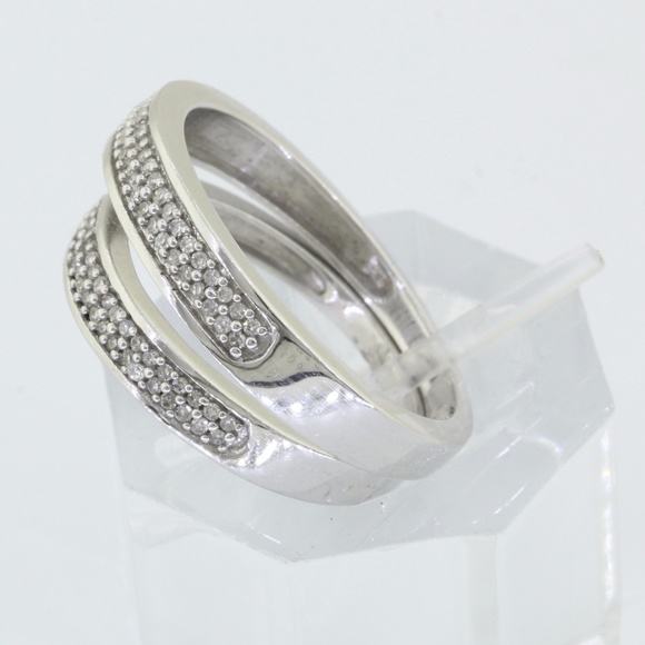 10K His and Her's Trio Diamond Wedding Set - Picture 6 of 7