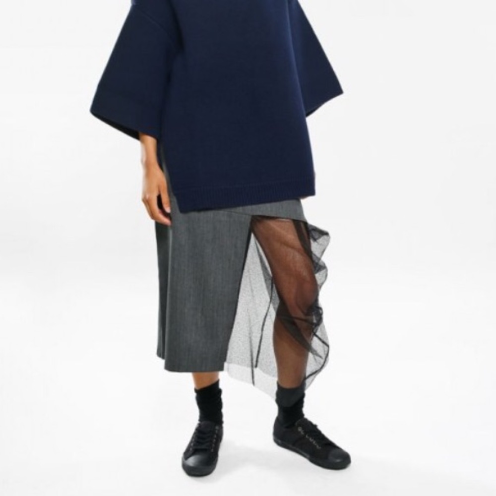 KAELEN Stretch Wool Lace Skirt