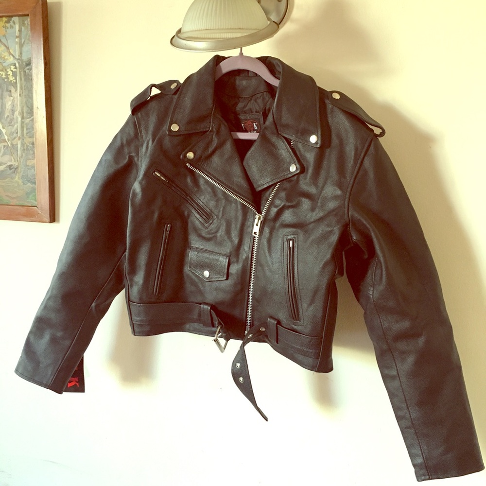Heavy Duty Pebbled Leather Biker Jacket