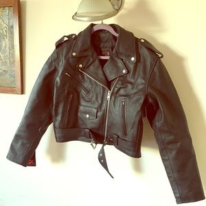 Heavy Duty Pebbled Leather Biker Jacket