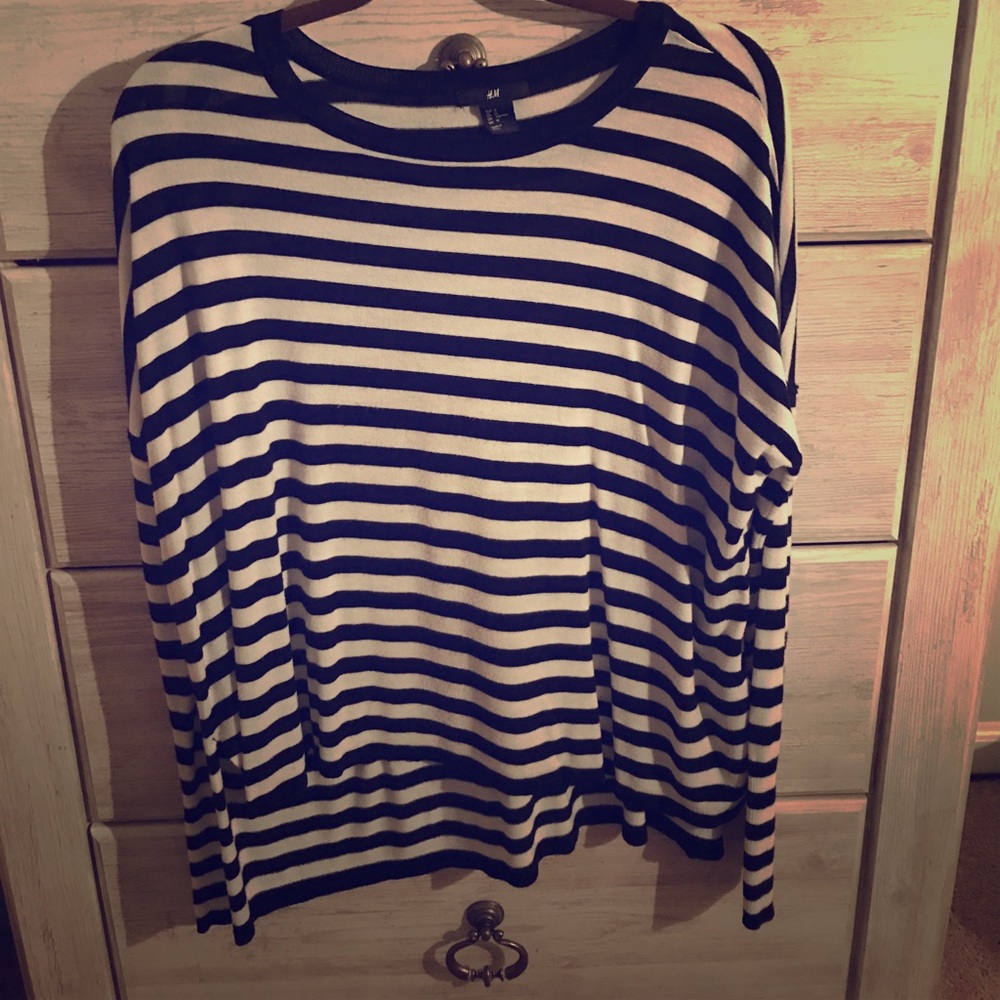 Black and white striped top