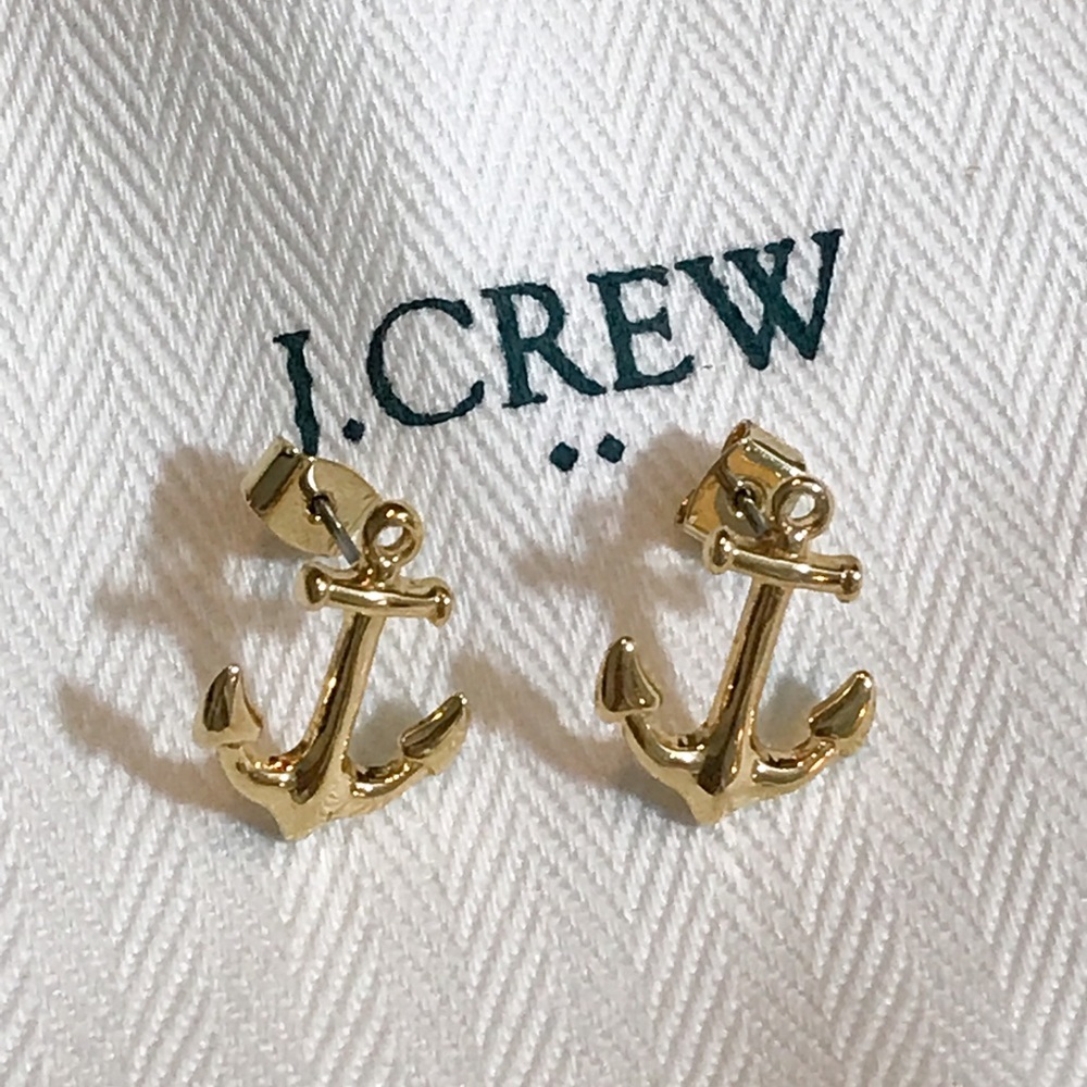 J. Crew Anchor Earrings Gold