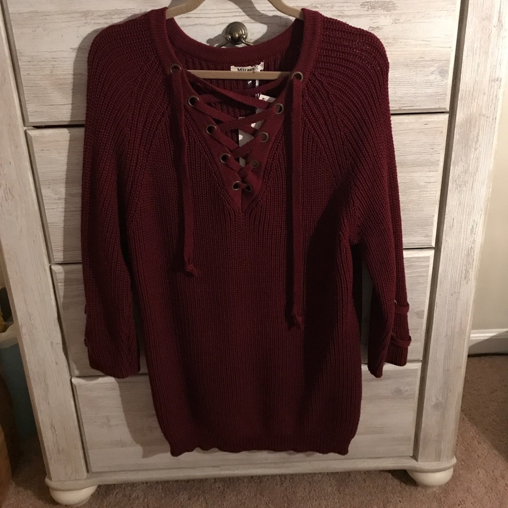 Burgundy tunic dress