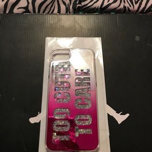 iPhone 7 “Too Cute Too Care” Glitter Case
