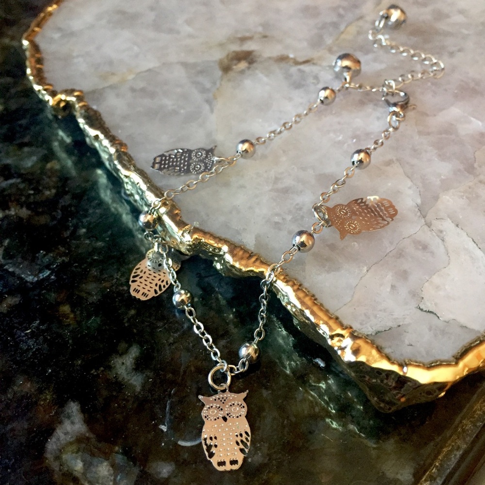 Delicate Owl Charm Bracelet