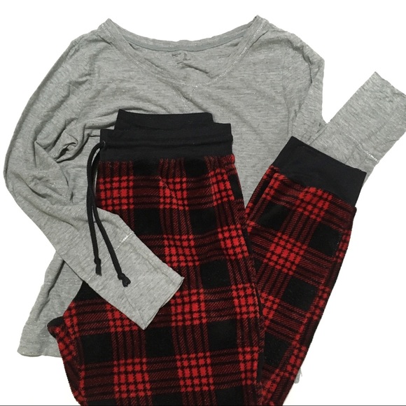 plus size buffalo plaid pajama pants