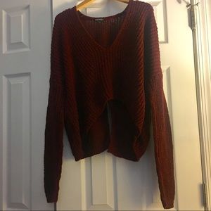 Brick Red Open Back Sweater