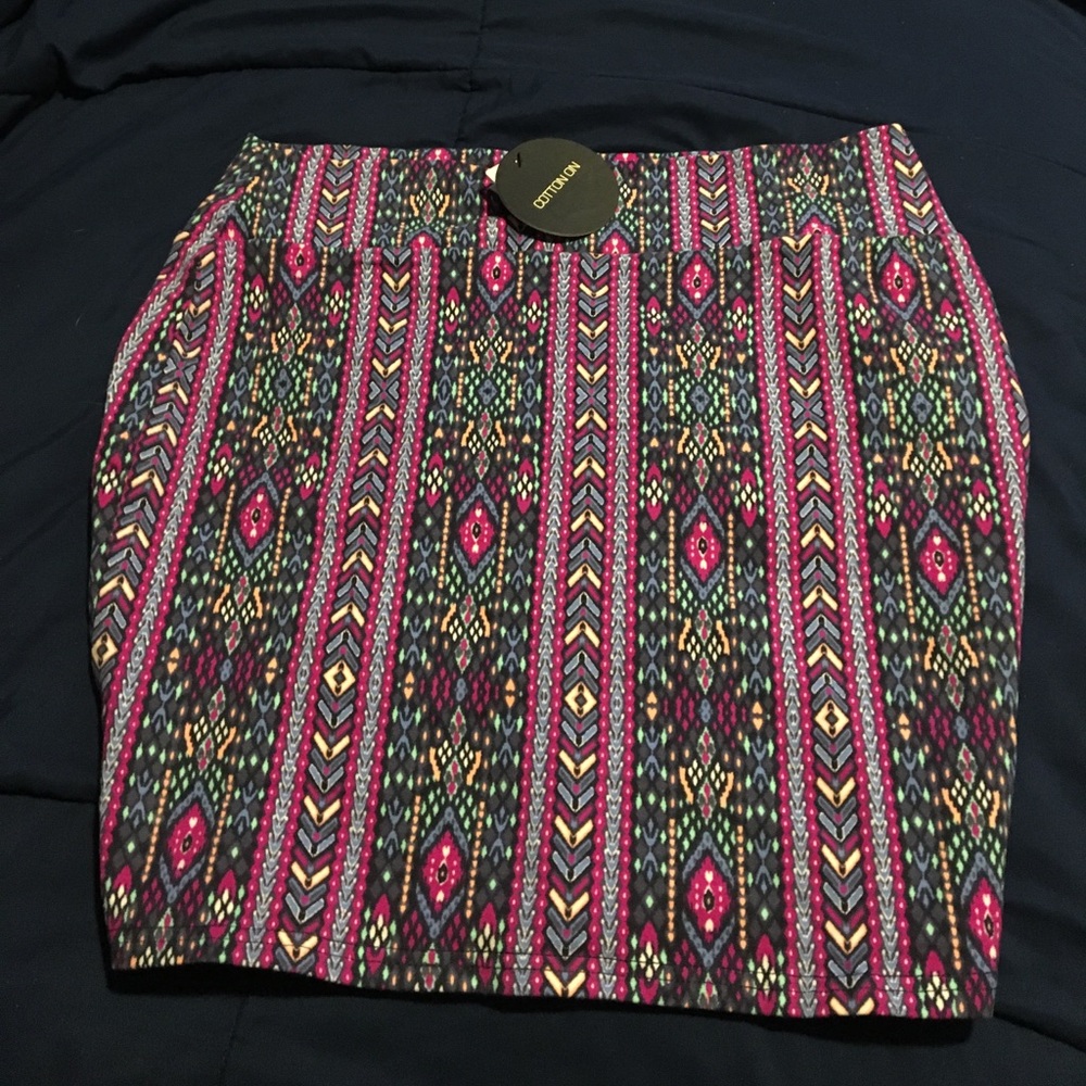 cotton on bright pencil skirt (L)