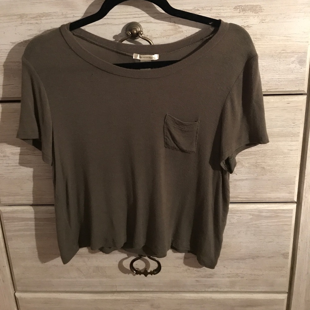 Hunter green crop tee