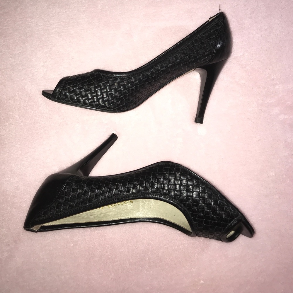 Covani classic black heels leather size 36 us 6