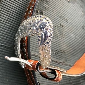 Cow hide and sparkle western belt