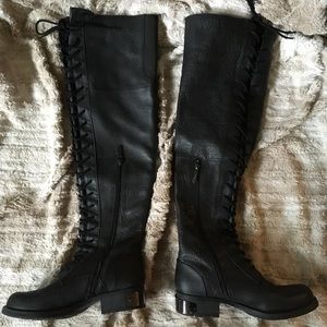 Sam Edelman Leather Thigh High Combat Boots