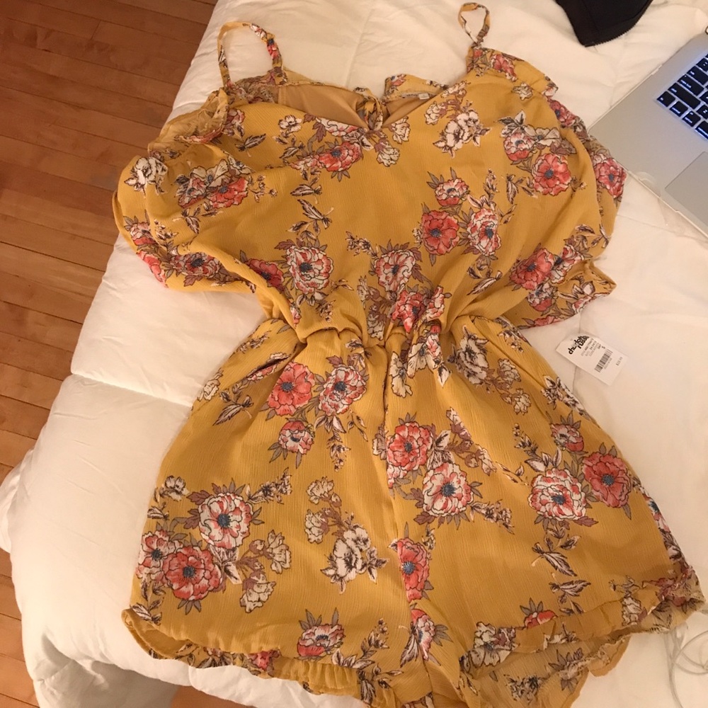 floral strap off the shoulder romper