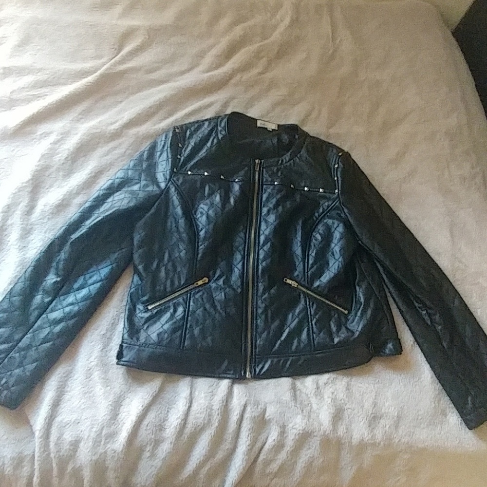 Studded leather jacket