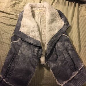 Grey Suede Fur Vest