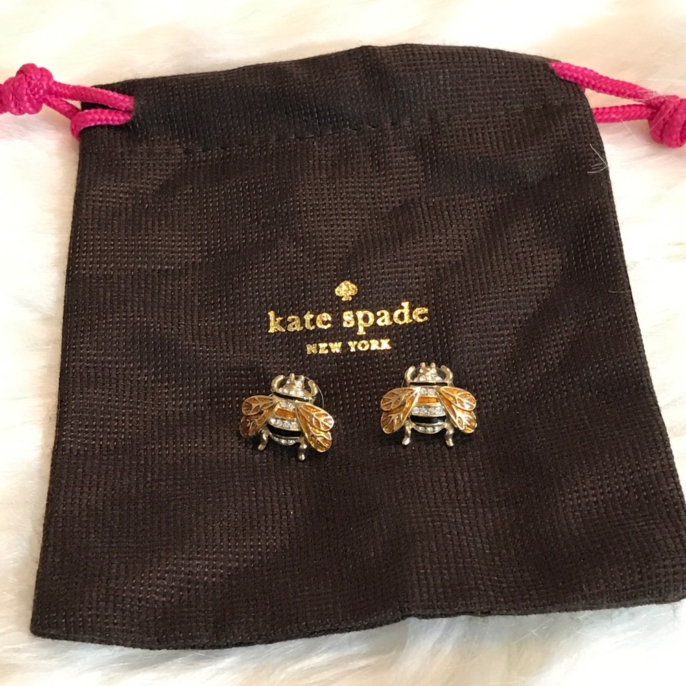 Kate Spade Queen Bee Stud Earrings Gold/Black