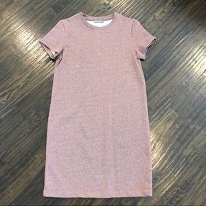 COS Pink Metallic Sweatshirt Dress