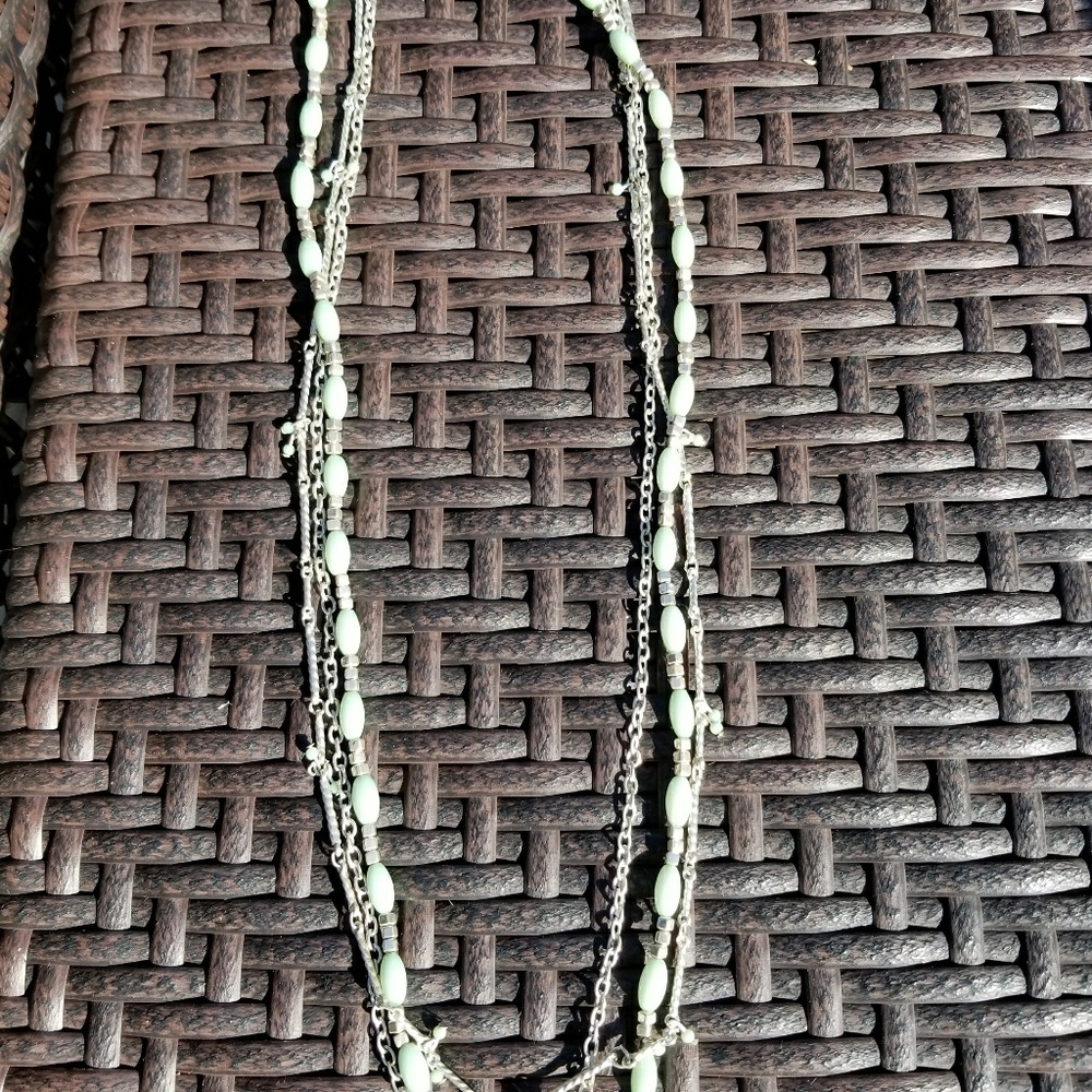 Pretty green and silver necklace