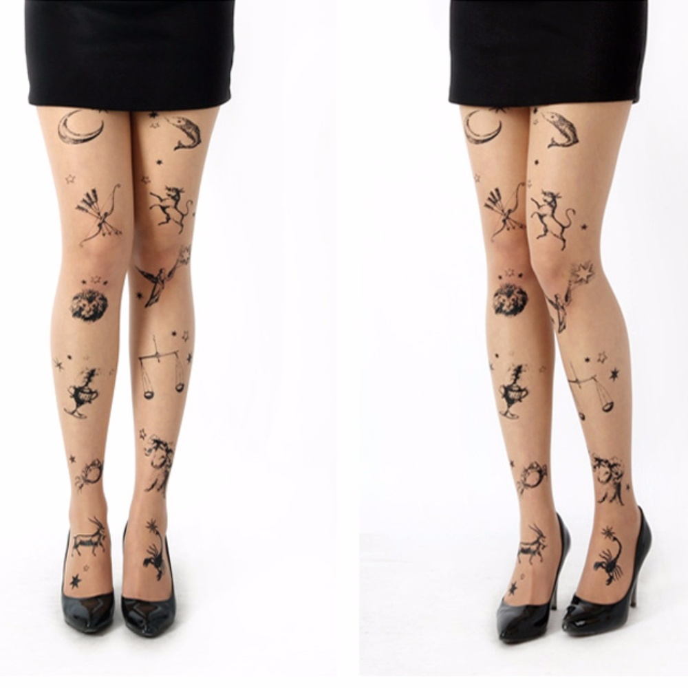 NWT Sexy Tattoo Tights Stockings Constellation - Picture 2 of 4