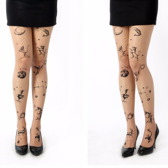 NWT Sexy Tattoo Tights Stockings Constellation - Picture 2 of 4