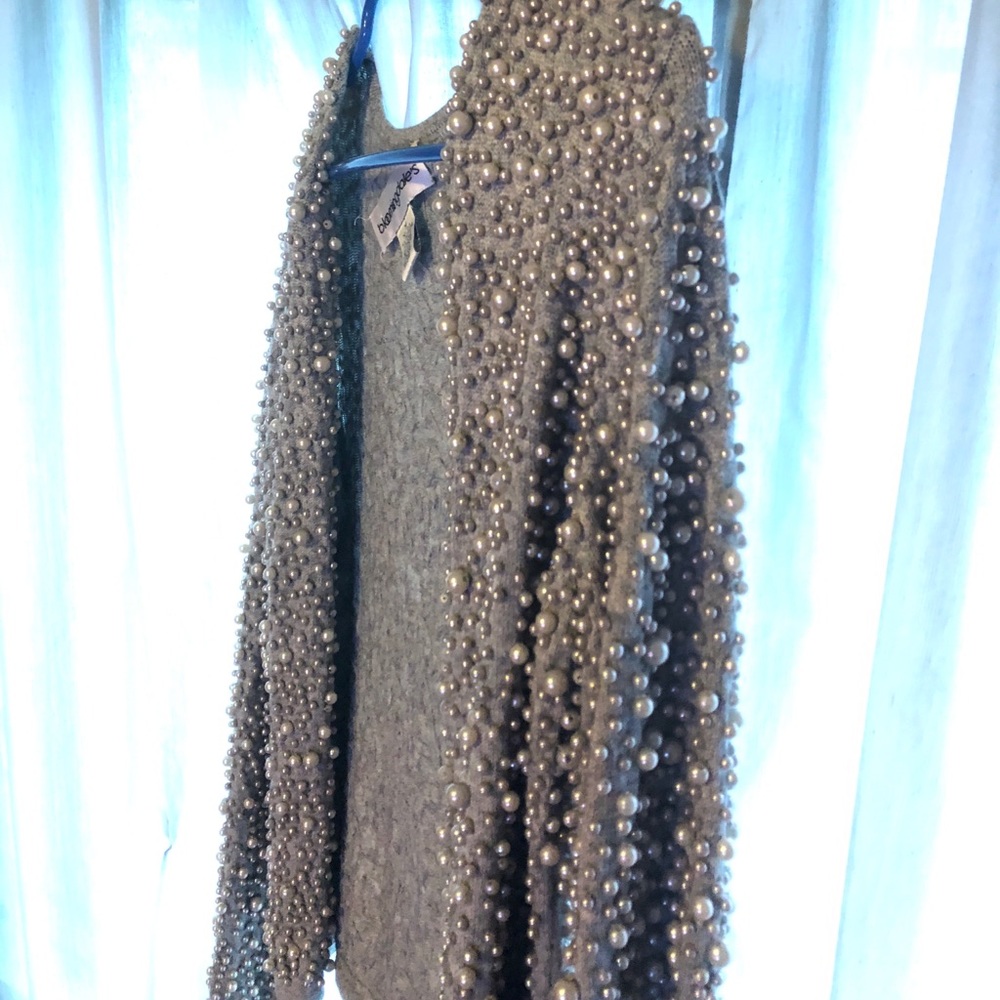 Cashmere and silk pearl sweater cardigan