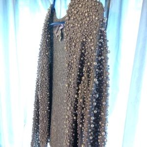 Cashmere and silk pearl sweater cardigan